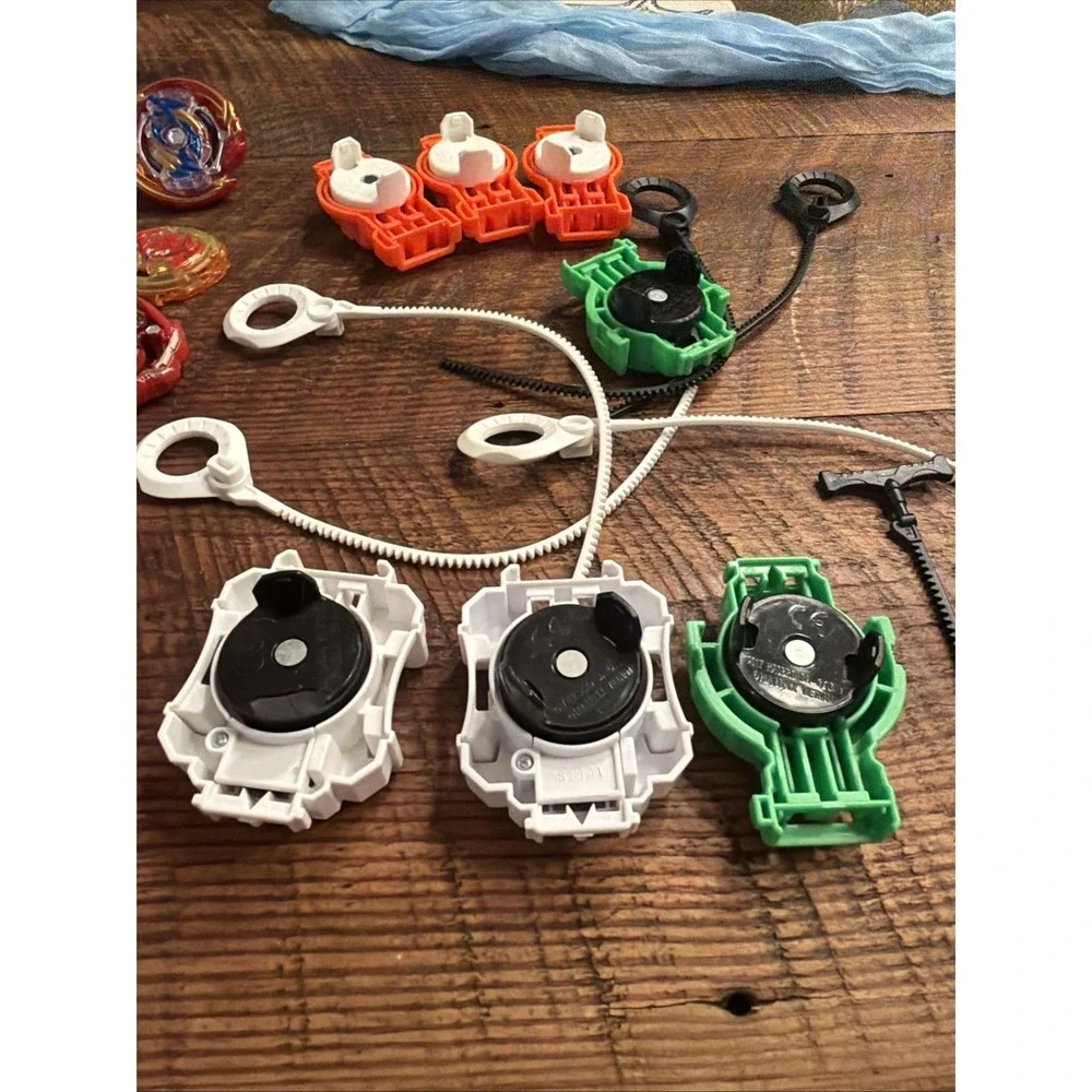 Beyblade Burst Lot Multicolor Tops with Launcher Set Used TAKARA TOMY